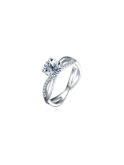 1 carat (Mosan diamond) 925 Sterling Silver Moissanite Geometric Dainty Band Ring