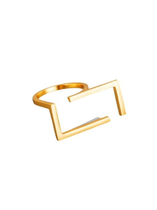Korean 18K gold scrub 925 Sterling Silver Geometric Minimalist Band Ring