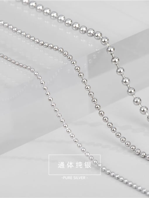1.5mm bead chain 65cm 4.8g 925 Sterling Silver Round Minimalist Bead Chain