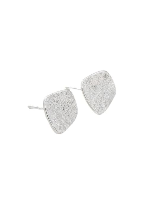 Flash sand Shaped Earrings 925 Sterling Silver Geometric Minimalist Stud Earring