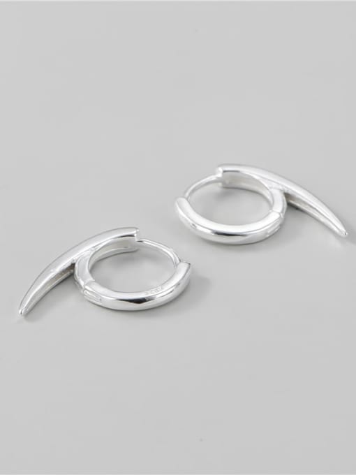 ARTTI 925 Sterling Silver Smooth Simple Pointed Tail Ear Ring 2