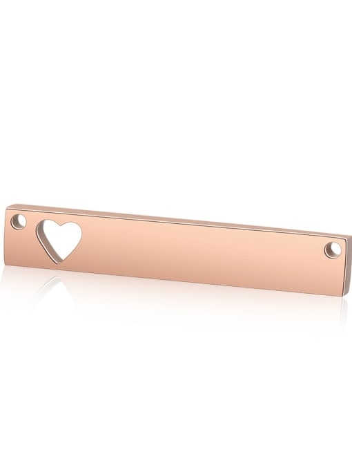 rose gold Stainless steel Heart Charm Height : 35 mm , Width: 6 mm