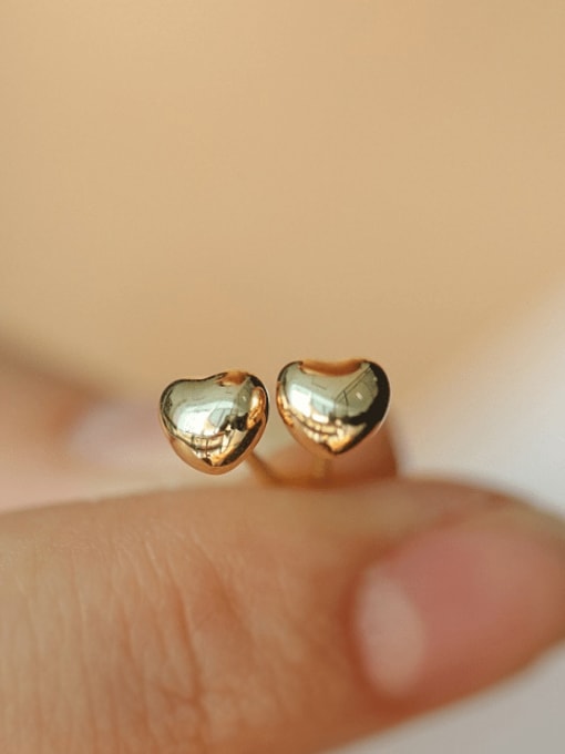 ZEMI 925 Sterling Silver  Smooth  Heart Minimalist Stud Earring 0