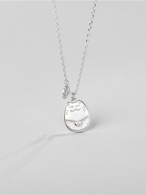 Fortune Cat Necklace 925 Sterling Silver Cat Minimalist Necklace