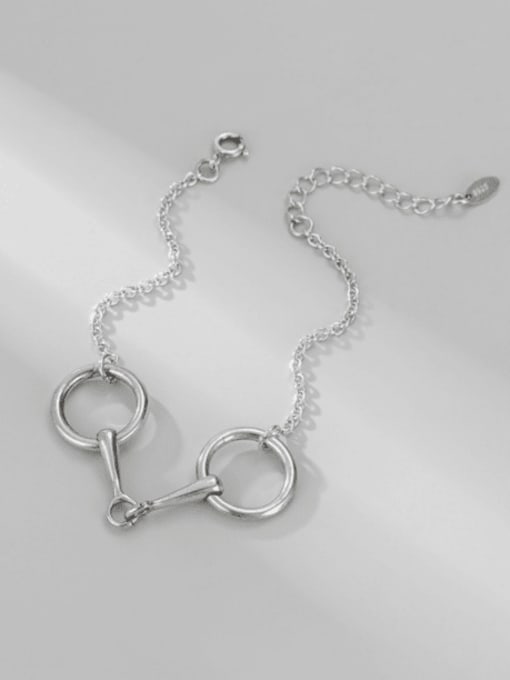 Chain Bracelet 925 Sterling Silver Hollow Geometric Vintage Link Bracelet