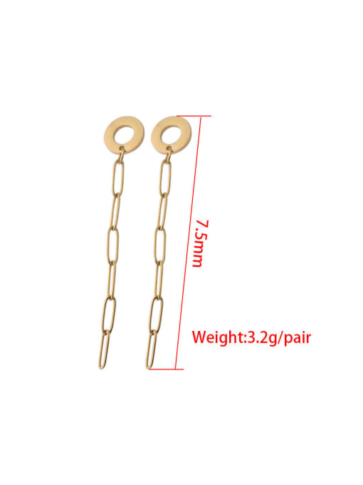 MEN PO Stainless steel Round Chain Trend Drop Earring 2