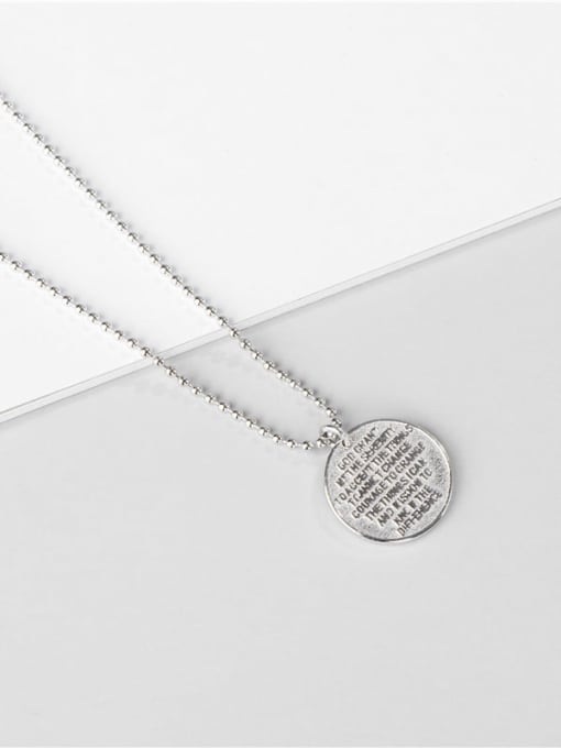 Platinum necklace 925 Sterling Silver Round Minimalist Necklace