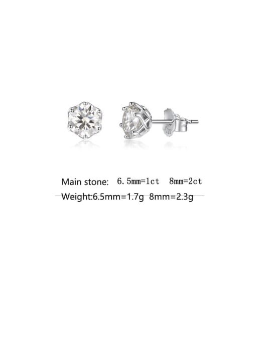 A&T Jewelry 925 Sterling Silver Moissanite Geometric Dainty Stud Earring 3