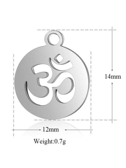 WT054 Stainless steel Irregular Round Charm Height :12 mm , Width: 14 mm