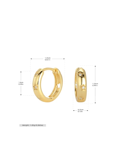 gold 925 Sterling Silver Geometric Minimalist Huggie Earring