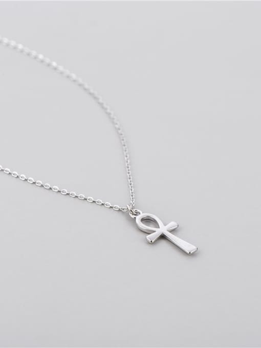Life Charm Necklace 925 Sterling Silver Cross Minimalist Regligious Necklace