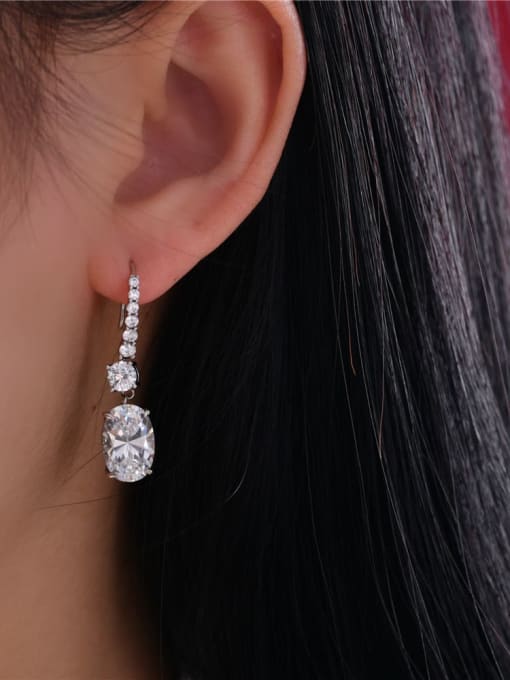 A&T Jewelry 925 Sterling Silver High Carbon Diamond Water Drop Dainty Drop Earring 1
