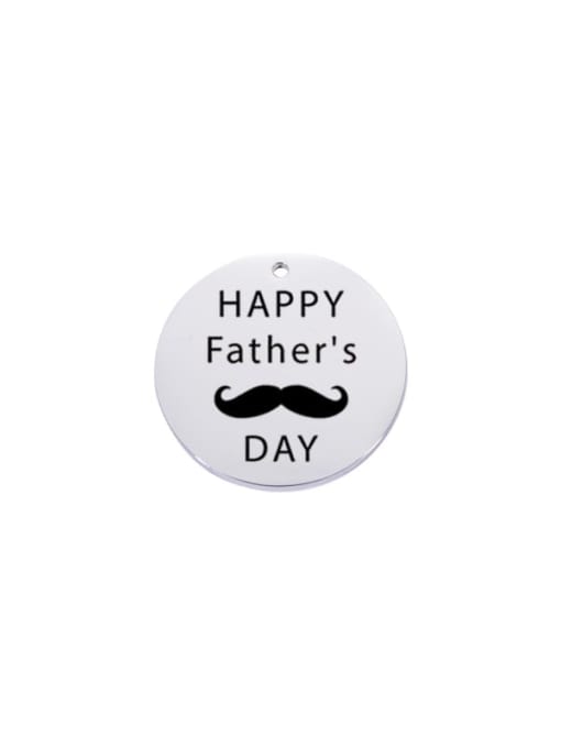 Steel color Stainless Steel Laser Lettering Father's day Single Hole Diy Jewelry Accessories