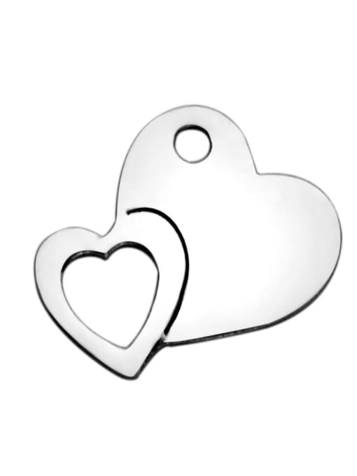 FTime Stainless steel Heart Charm Height : 13.6 mm , Width: 12 mm