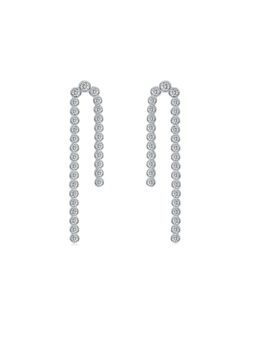 M&J 925 Sterling Silver Tassel Minimalist Drop Earring 0
