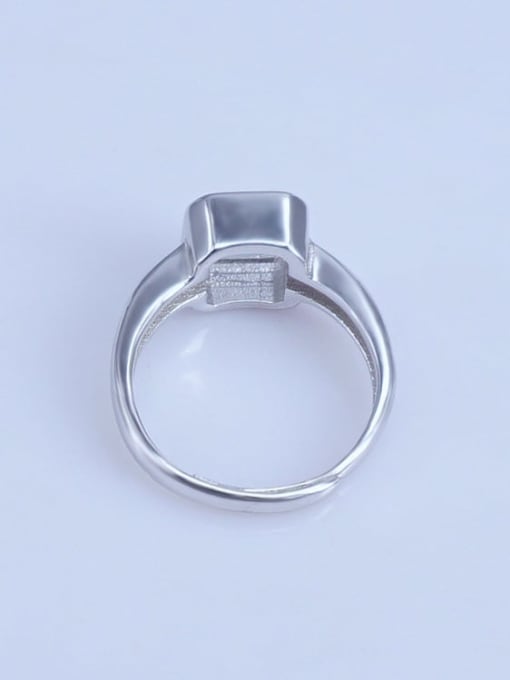 Supply 925 Sterling Silver 18K White Gold Plated Square Ring Setting Stone size: 7*7mm 2