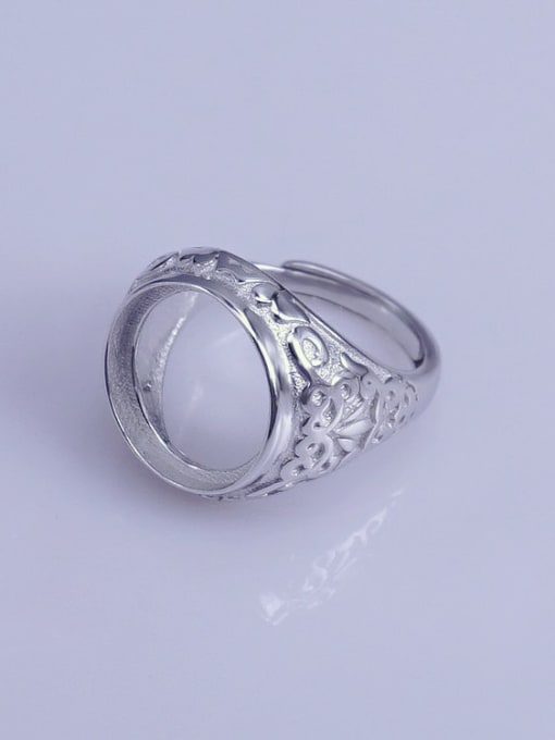 Supply 925 Sterling Silver 18K White Gold Plated Geometric Ring Setting Stone size: 14*14mm 1