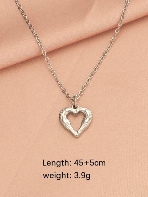 Steel color small size LT001MP696 Stainless steel Heart Minimalist Necklace