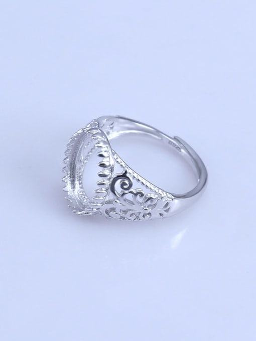 Supply 925 Sterling Silver 18K White Gold Plated Geometric Ring Setting Stone size: 8*10 10*14 11*15 12*15 13*18MM 1