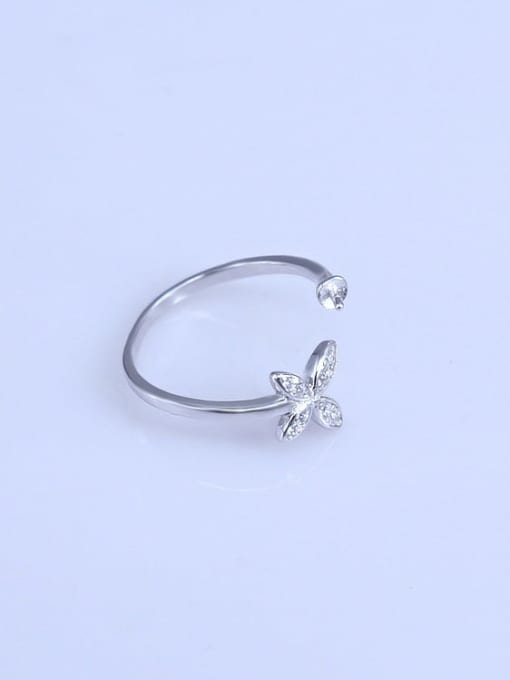 Supply 925 Sterling Silver 18K White Gold Plated Ball Ring Setting Stone diameter: 3-8mm 2
