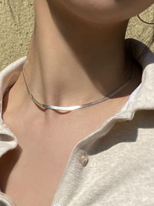 MEN PO Titanium Steel  Minimalist  Snake chain Necklace 1