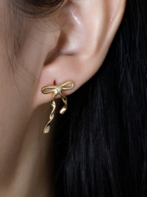 ACEE 925 Sterling Silver Bowknot Minimalist Drop Earring 1