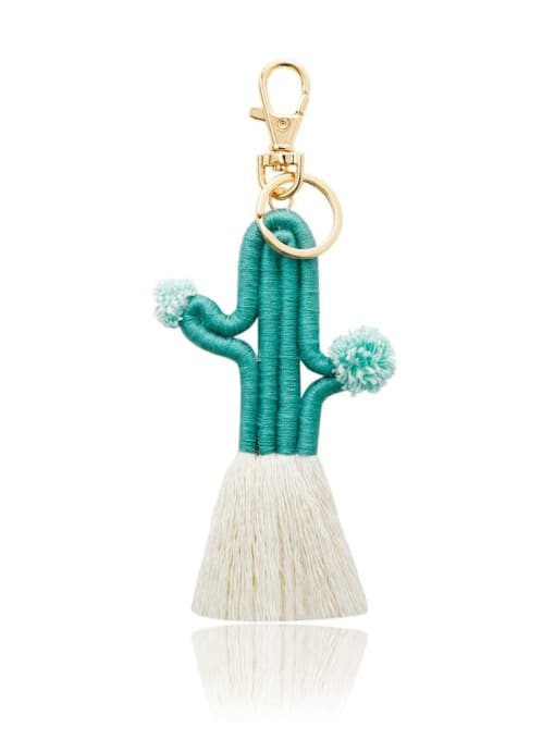 K68234 4 Alloy Cotton Cactus Cute Hand-Woven Key Chain/ Bag Pendant