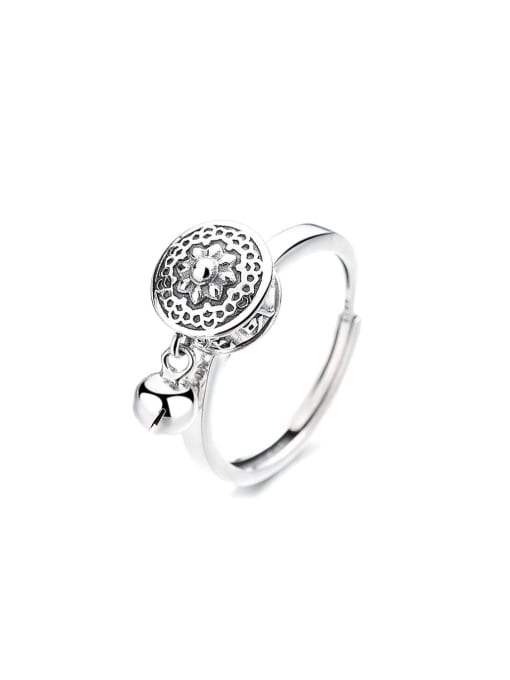 TAIS 925 Sterling Silver The lotus can be rotated Vintage Band Ring 0