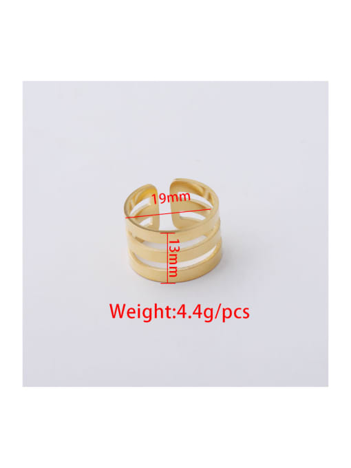 MEN PO Stainless steel Multi-layer hollow U-shaped Minimalist Band Ring 2