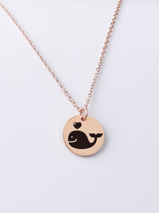 Rose gold yp001 127 20mm Stainless Steel Ocean Cartoon Animation Pendant Necklace