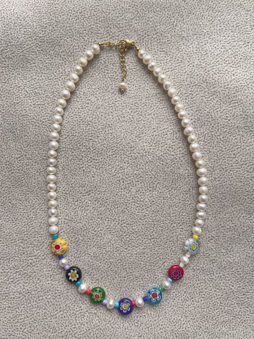 W.BEADS Freshwater Pearl Multi Color Irregular Bohemia   Handmade Beading  Necklace 0