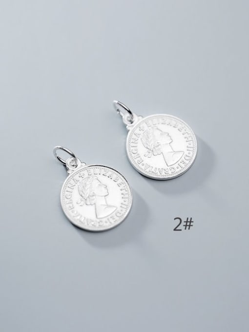 FAN 925 Sterling Silver coin Charm Height : 18 mm , Width: 18 mm 2