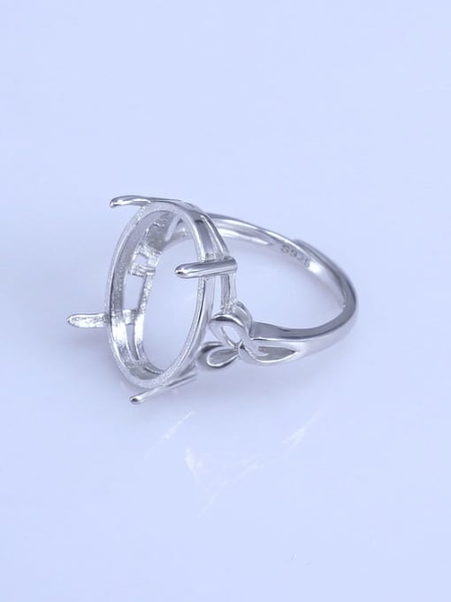 Supply 925 Sterling Silver 18K White Gold Plated Geometric Ring Setting Stone size: 8*10 8*12 10*12 12*15 13*17 14*19MM 0