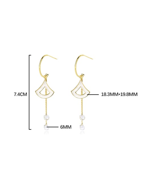 YUANFAN 925 Sterling Silver Shell Geometric Minimalist Hook Earring 3