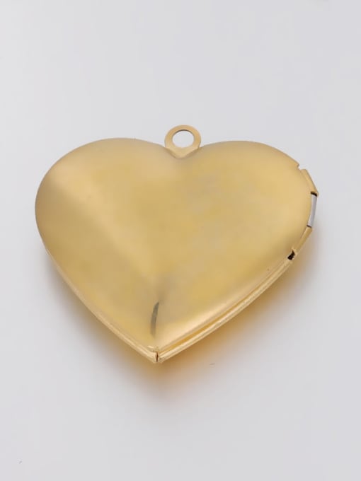 golden Stainless Steel Glossy Love Heart Open Photo Box Couple Pendant