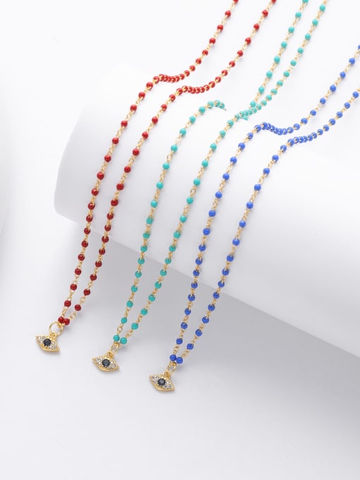 Jewel-Silver 925 Sterling Silver Enamel Evil Eye Minimalist Necklace 2