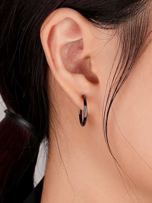 YUANFAN 925 Sterling Silver Geometric Minimalist Hoop Earring 1
