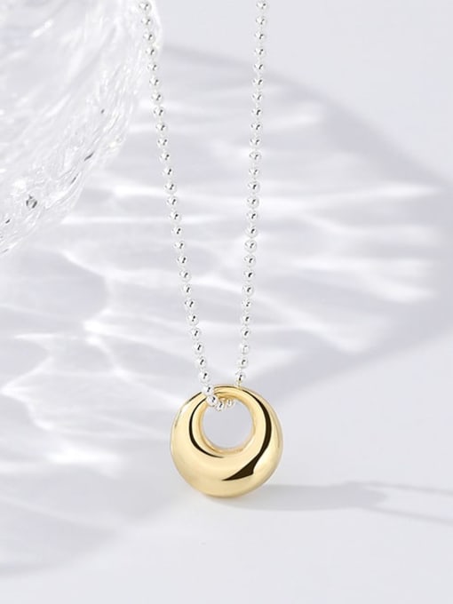 YUANFAN 925 Sterling Silver Geometric Minimalist  Bead Chain Necklace 2