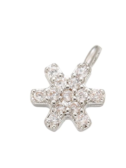 Platinum Copper Snowflake Small Micro Set Zircon Necklace Pendant