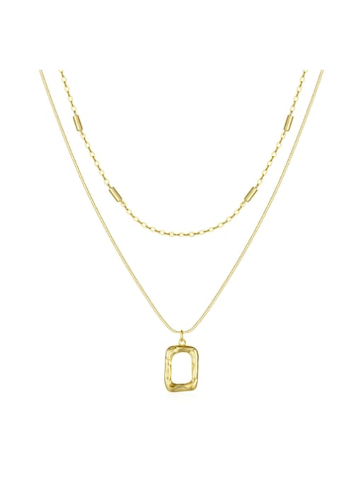 A&T Jewelry 925 Sterling Silver Geometric Minimalist Multi Strand Necklace 0
