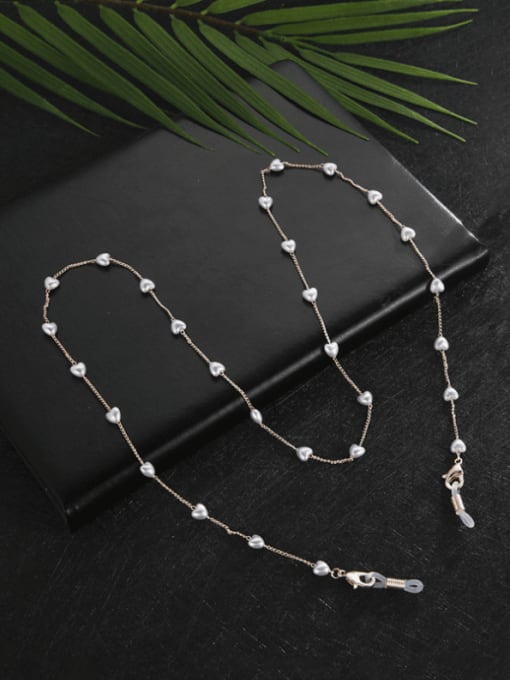JMI Brass Imitation Pearl Heart Minimalist Sunglass Chains 1