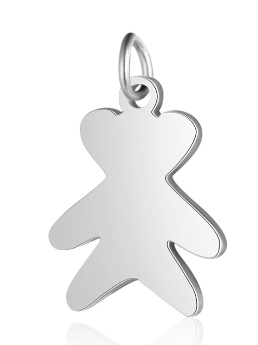 X T549D 1 Stainless steel Bear Charm Height : 12.5 mm , Width: 20 mm