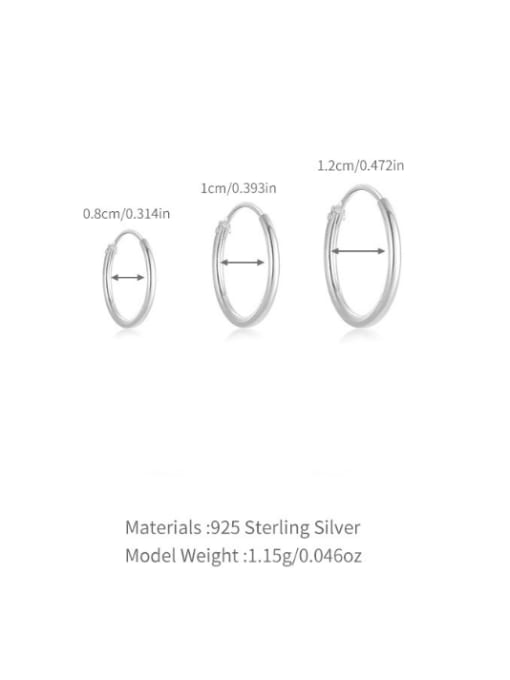 YUANFAN 925 Sterling Silver Geometric Set Minimalist Huggie Earring 2