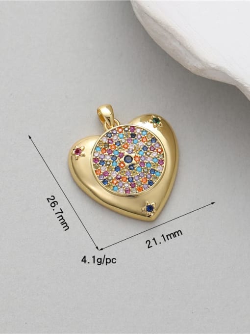 14 K gold H 11641 Brass Cubic Zirconia Minimalist Heart DIY Pendant