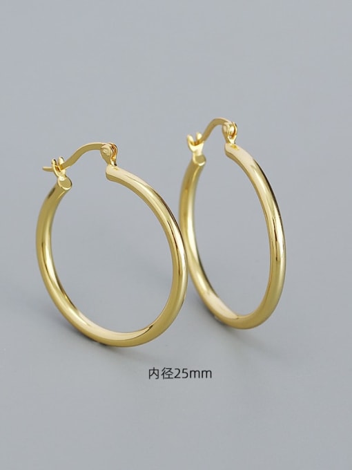 25mm gold 925 Sterling Silver Geometric Minimalist Huggie Earring