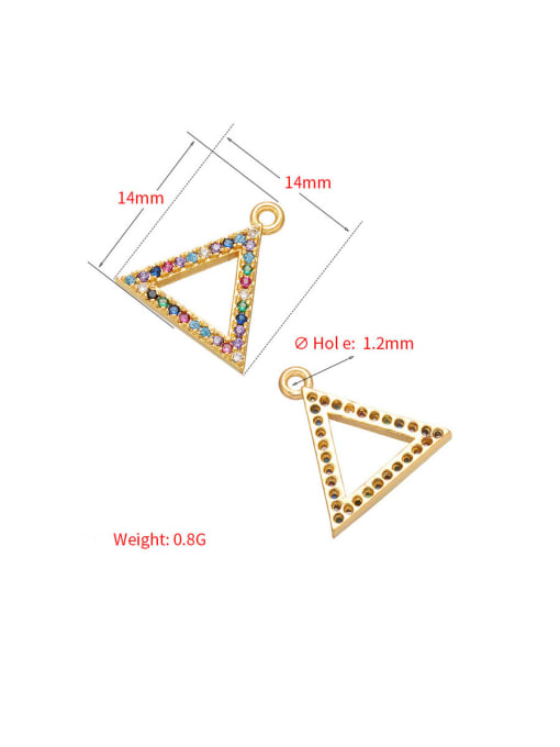 KOKO Brass Cubic Zirconia Micro Inlay Heart  Triangle  Shaped Pendant 2