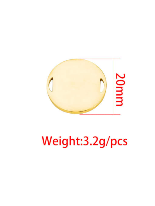 MEN PO Stainless steel round disc two-hole  pendant 3