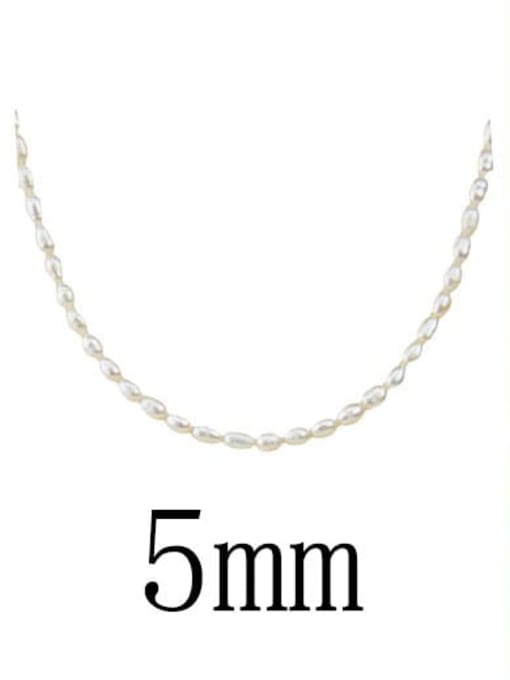 Necklace 6 Titanium Steel Freshwater Pearl Geometric Bohemia Beaded Necklace