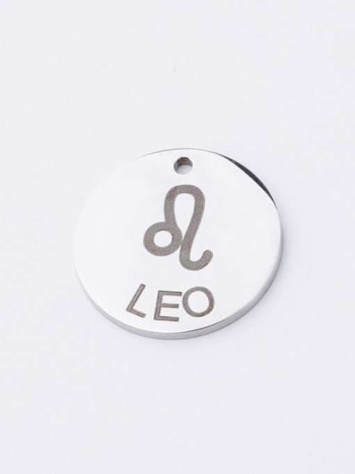 leo Stainless steel Laser Lettering 12 constellations Single hole DIY jewelry accessories