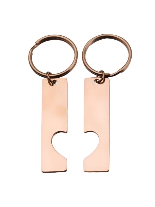 玫瑰金色 Heart Stainless steel Minimalist Key Chain
